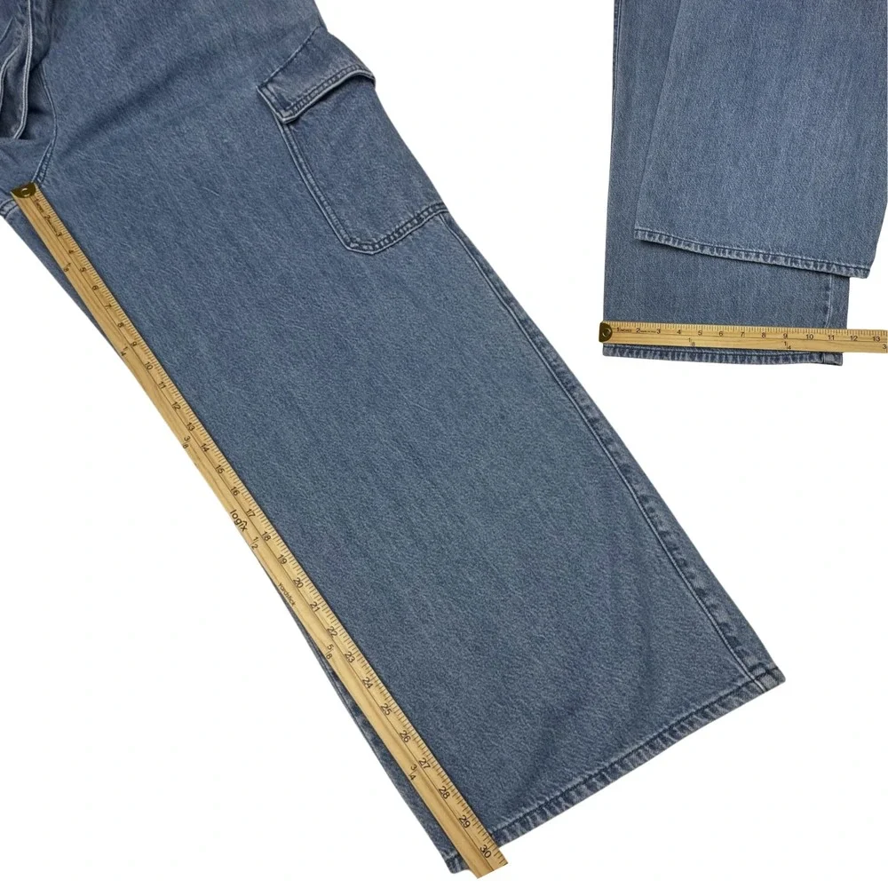 Sleeveless Denim Jumpsuit with Belt - Blue - Picture 8 of 12